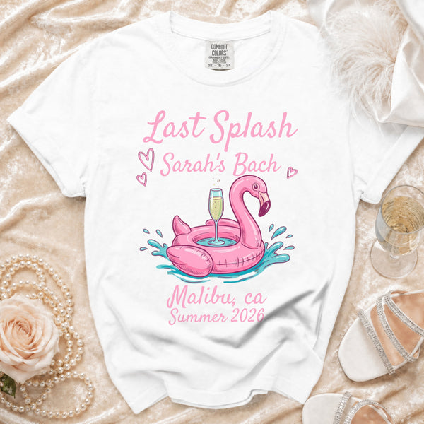 Last Splash Sarah's Bach Flamingo T-Shirt in White