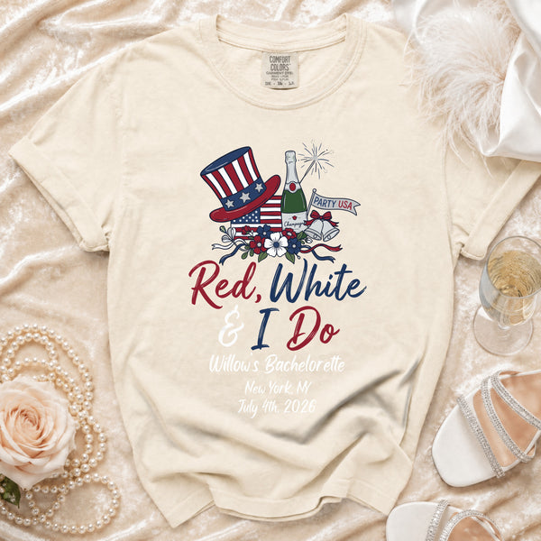 Red, White & I Do Celebration T-Shirt in Ivory