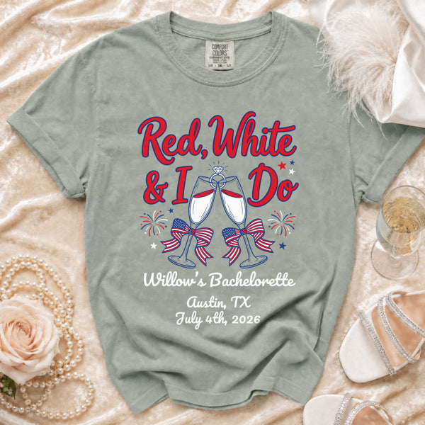 Red, White & I Do T-Shirt in Bay