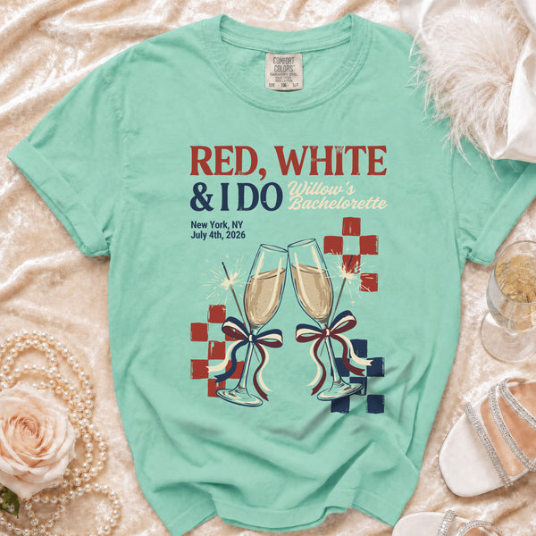 Red, White & I Do Bachelorette T-Shirt in Island Reef