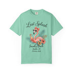 Last Splash Sarah's Bach Malibu CA Summer 2026 flamingo graphic t-shirt.