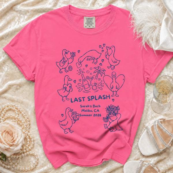Last Splash Bachelorette Geese T-Shirt in Crunchberry