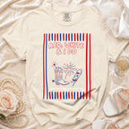 Red, White & I Do bachelorette t-shirt with cowboy boot and fireworks.