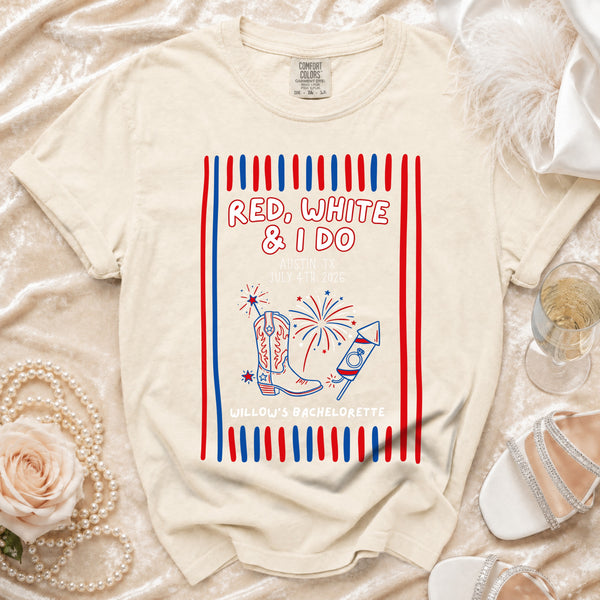 Red, White & I Do Celebration T-Shirt in Ivory
