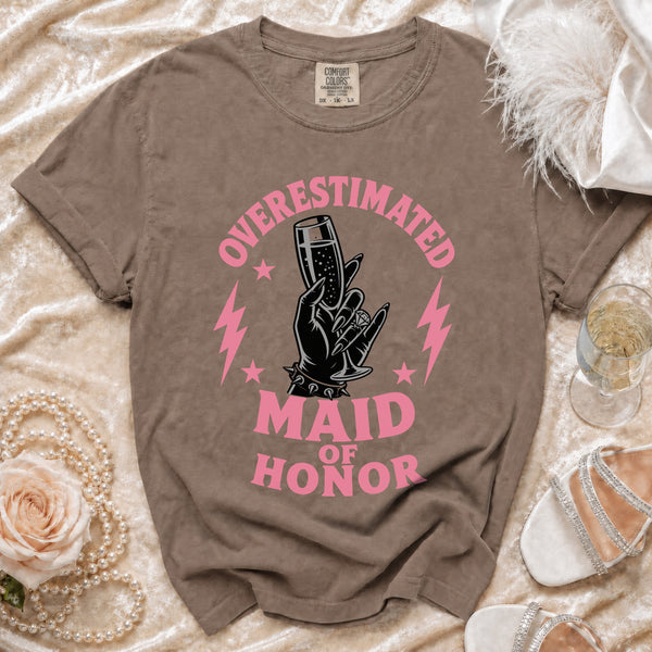 Overestimated Maid of Honor T-Shirt in Espresso