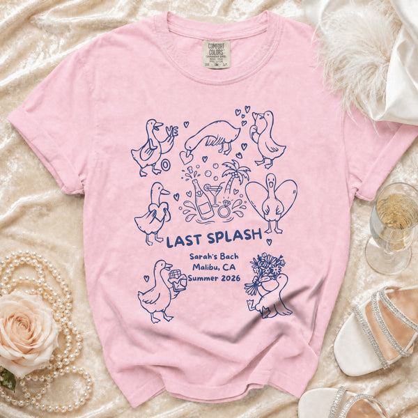 Last Splash Bachelorette Geese T-Shirt in Blossom