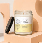 Glass candle with a label that reads "FOR MY OTHER Mom" and a thank you message.