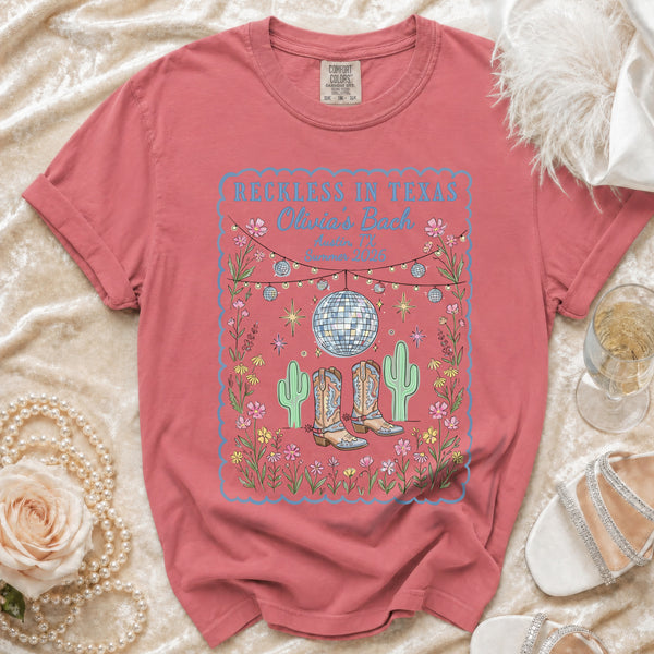 Reckless Texas Disco Cowgirl T-Shirt in Watermelon