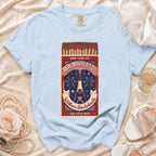 Light blue t-shirt with "Red, White & I Do Willow's Bachelorette" design.