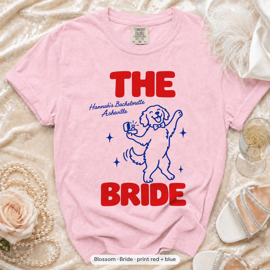 Blossom The Bride & Let's Pawty Dog bride t-shirt