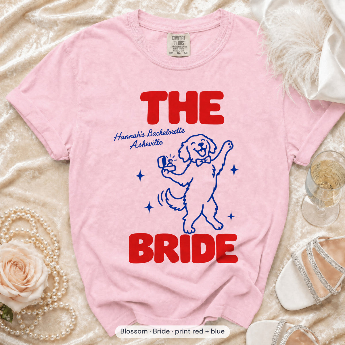 Blossom The Bride & Let's Pawty Dog bride t-shirt
