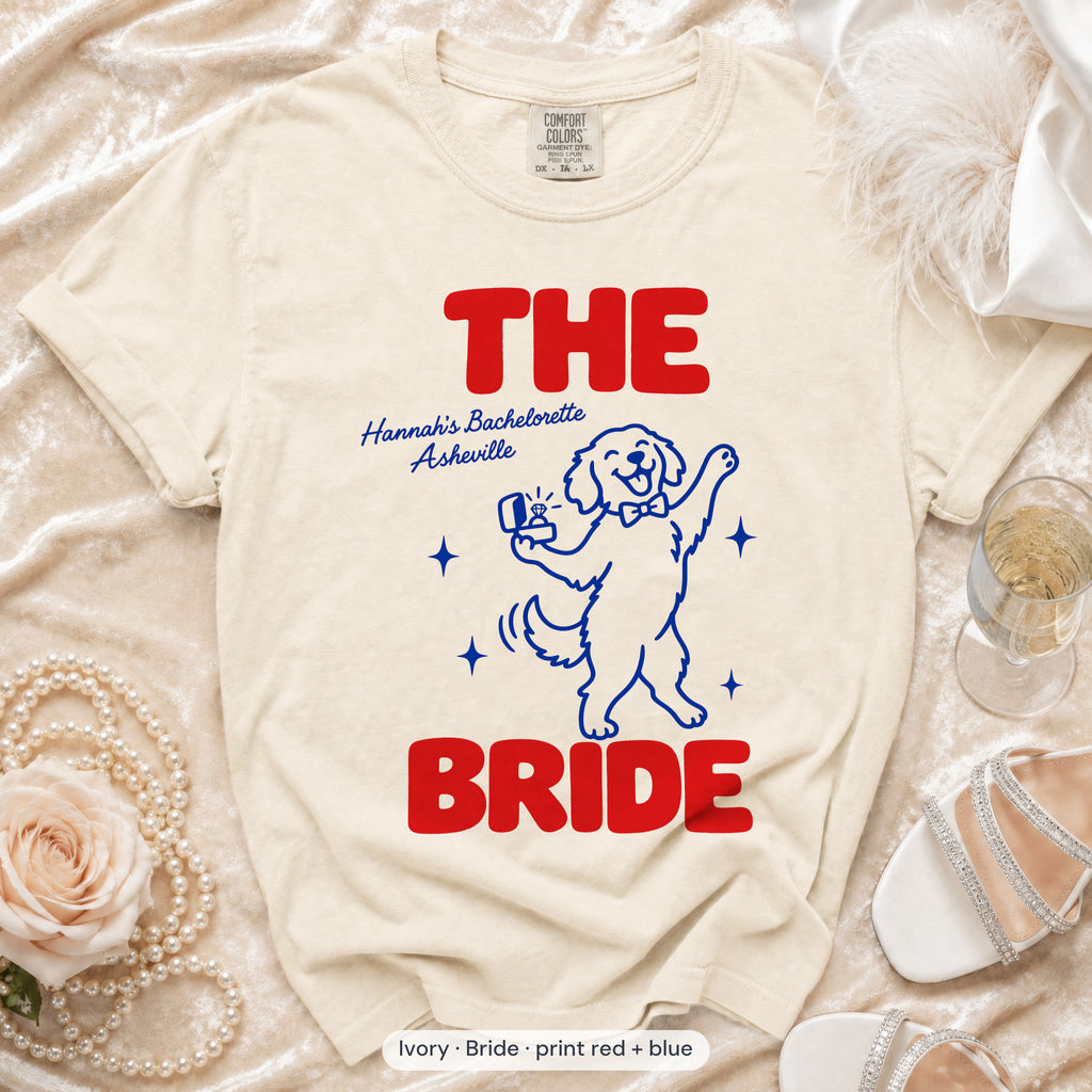 Ivory The Bride & Let's Pawty Dog bride t-shirt