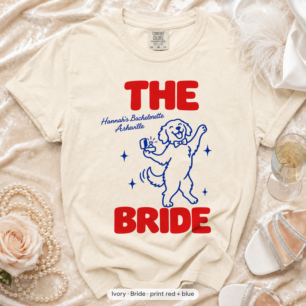 Ivory The Bride & Let's Pawty Dog bride t-shirt