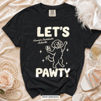 Black The Bride & Let's Pawty Dog bachelorette crew t-shirt