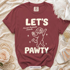 Chili The Bride & Let's Pawty Dog bachelorette crew t-shirt