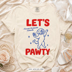 Ivory The Bride & Let's Pawty Dog bachelorette crew t-shirt