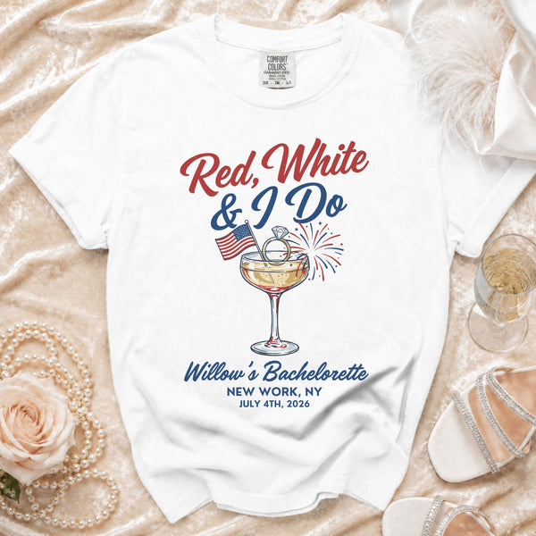 Red, White & I Do Celebration T-Shirt in White