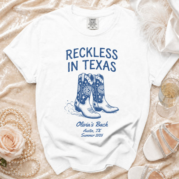 Reckless Texas Disco Cowgirl T-shirt in White