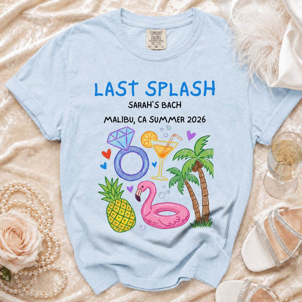 Sarah's Bach Malibu, CA Summer 2026 "Last Splash" t-shirt.