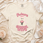 Cream t-shirt with ghost bride graphic saying "Future Ghoul Wife".