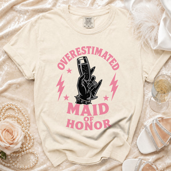 Overestimated Maid of Honor T-Shirt in Ivory