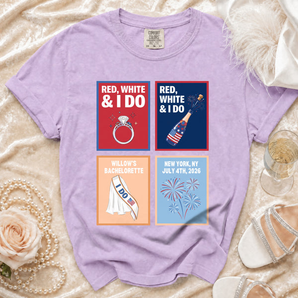 Red, White & I Do Celebration T-shirt in Orchid