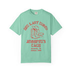 Mint green t-shirt with "Her Last Rodeo Jennifer's Bach Nashville Summer 2026" text and cowboy boots graphic.