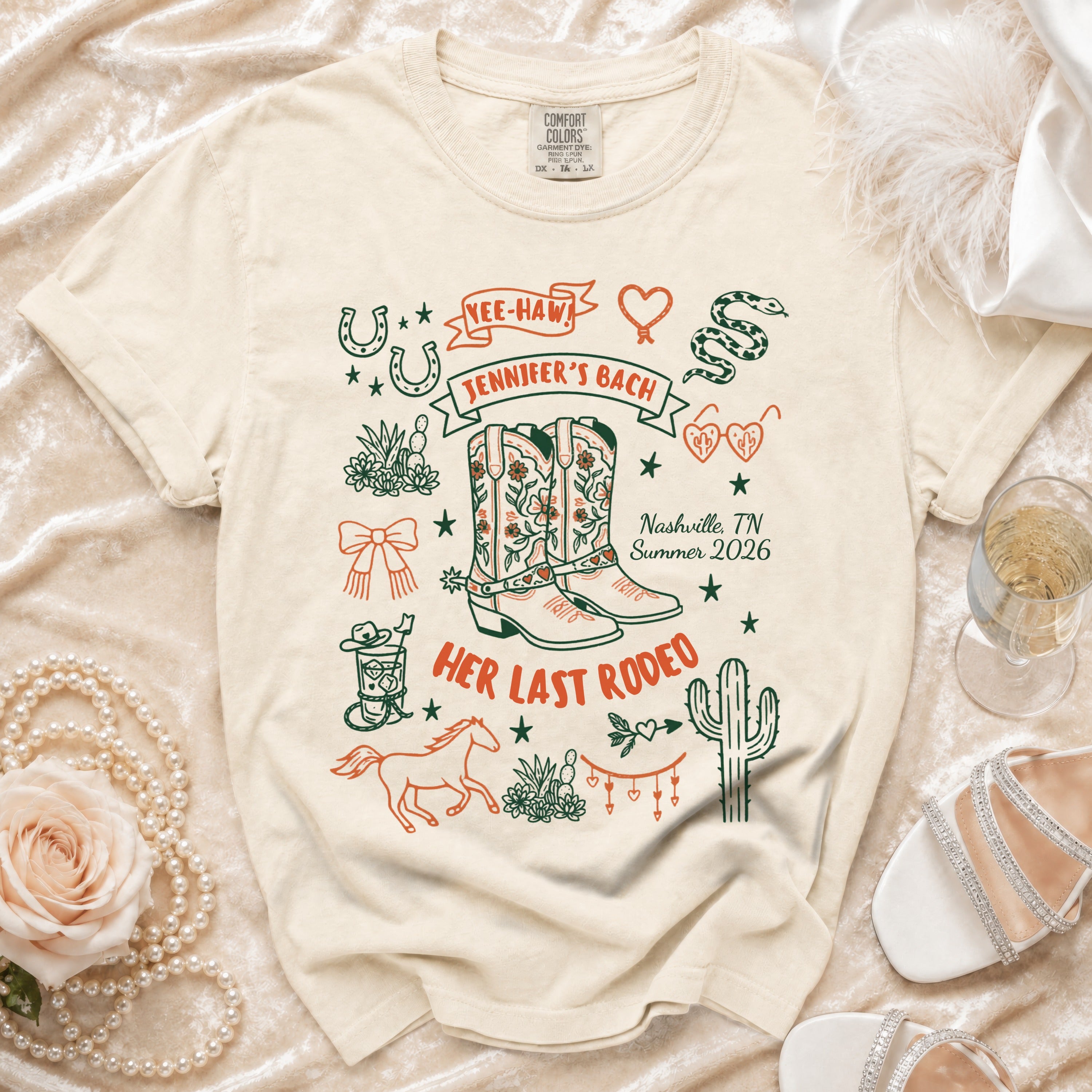 Yee-Haw, Jennifer's Bach, Her Last Rodeo, Nashville TN Summer 2026 t-shirt.