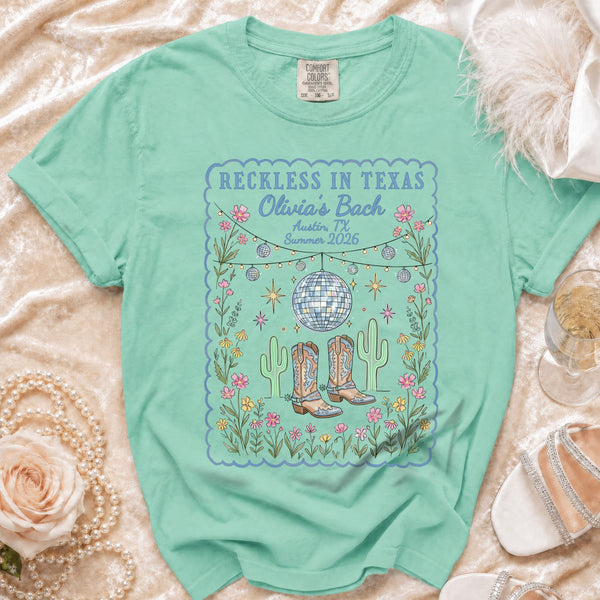 Reckless Texas Disco Cowgirl T-Shirt in Island Reef