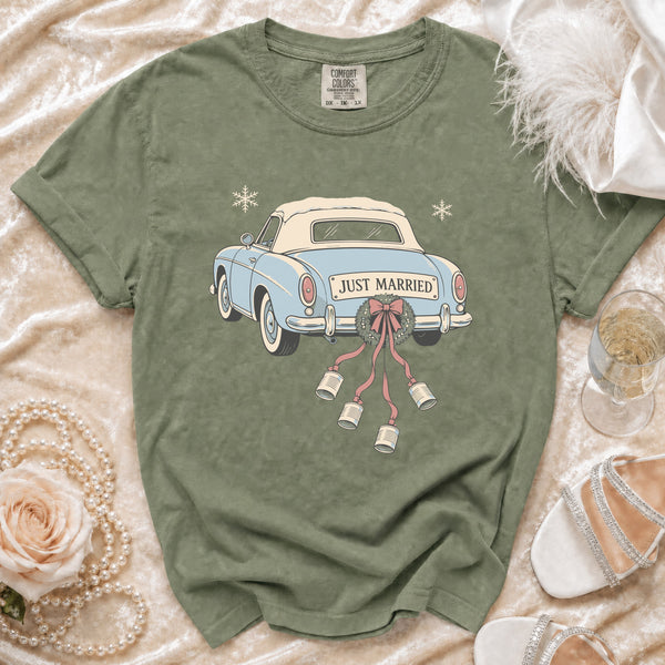 Just Married T-Shirt in Moss