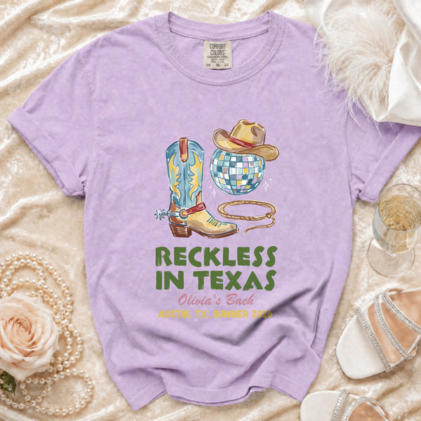 Reckless Disco Texas Bachelorette T-shirt in Orchid