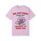 Pink t-shirt with "Her Last Rodeo" and Nashville text.