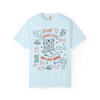 Light blue t-shirt with "Jennifer's Bach Her Last Rodeo" and Nashville TN graphics.