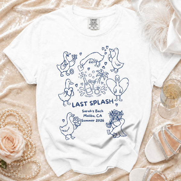 Last Splash Bachelorette Geese T-Shirt in White