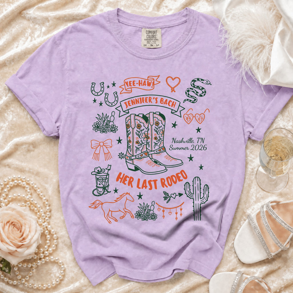 Jennifer's Bach Nashville TN Summer 2026 "Her Last Rodeo" t-shirt.