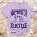 Proud Mother of the Bride t-shirt with ghost graphic, Est. 2026.