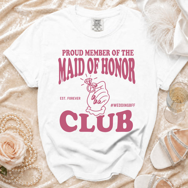 Maid of Honor Club T-Shirt in White
