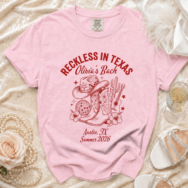Reckless Texas Bachelorette T-Shirt in Blossom