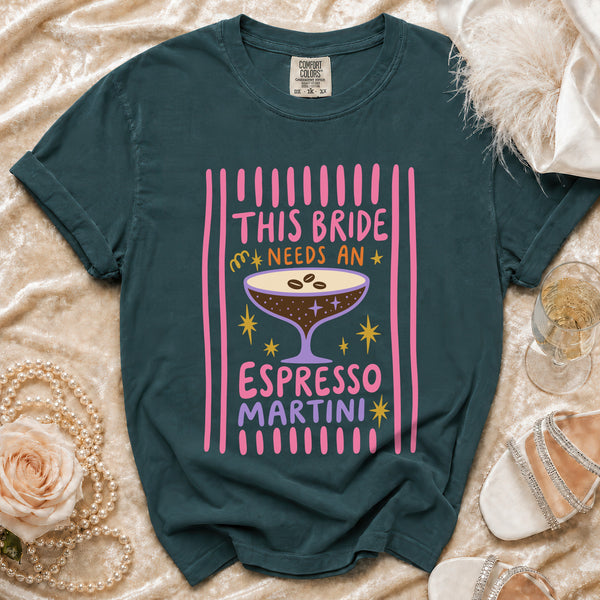 Bride Martini T-Shirt in Blue Spruce