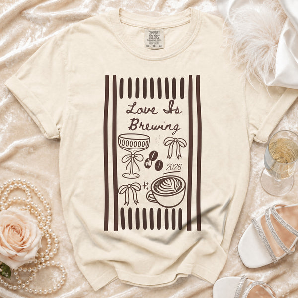 Love Is Brewing Latte Art T-Shirt in Ivory