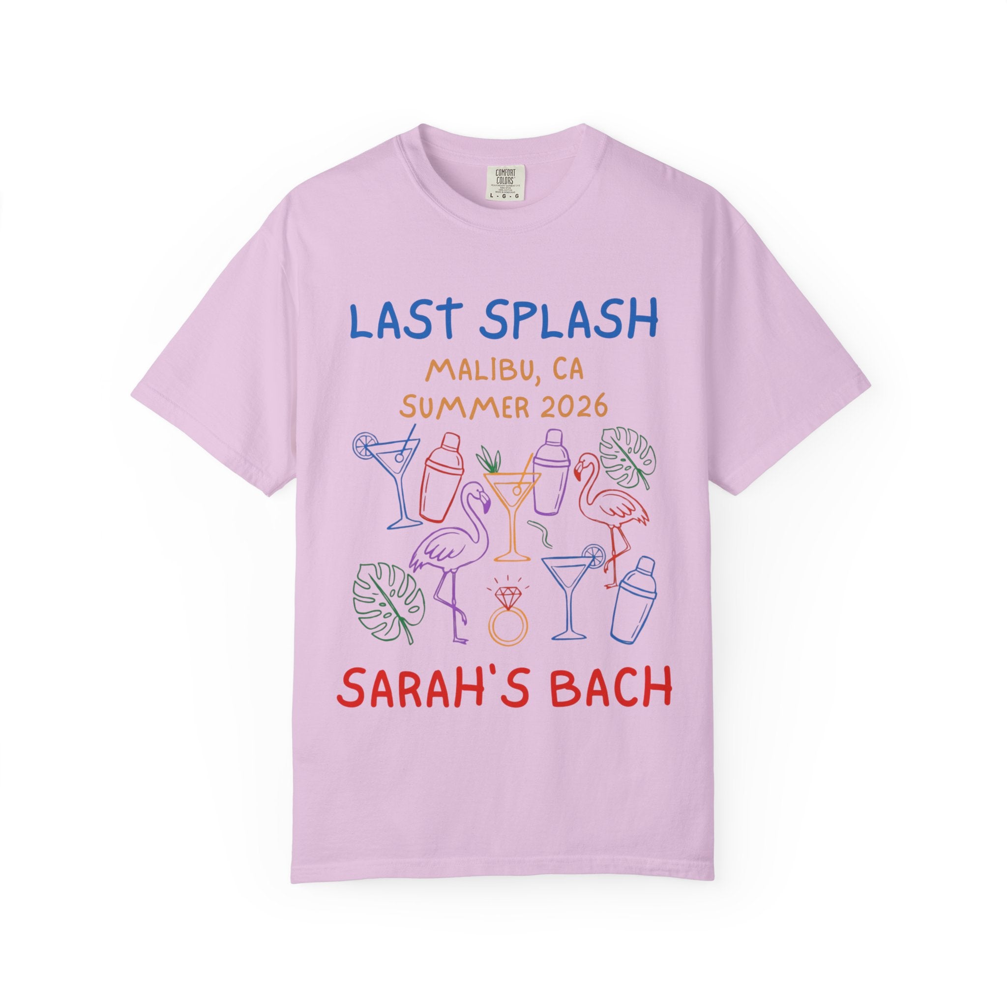 Last Splash Malibu CA Summer 2026 Sarah's Bach t-shirt design.