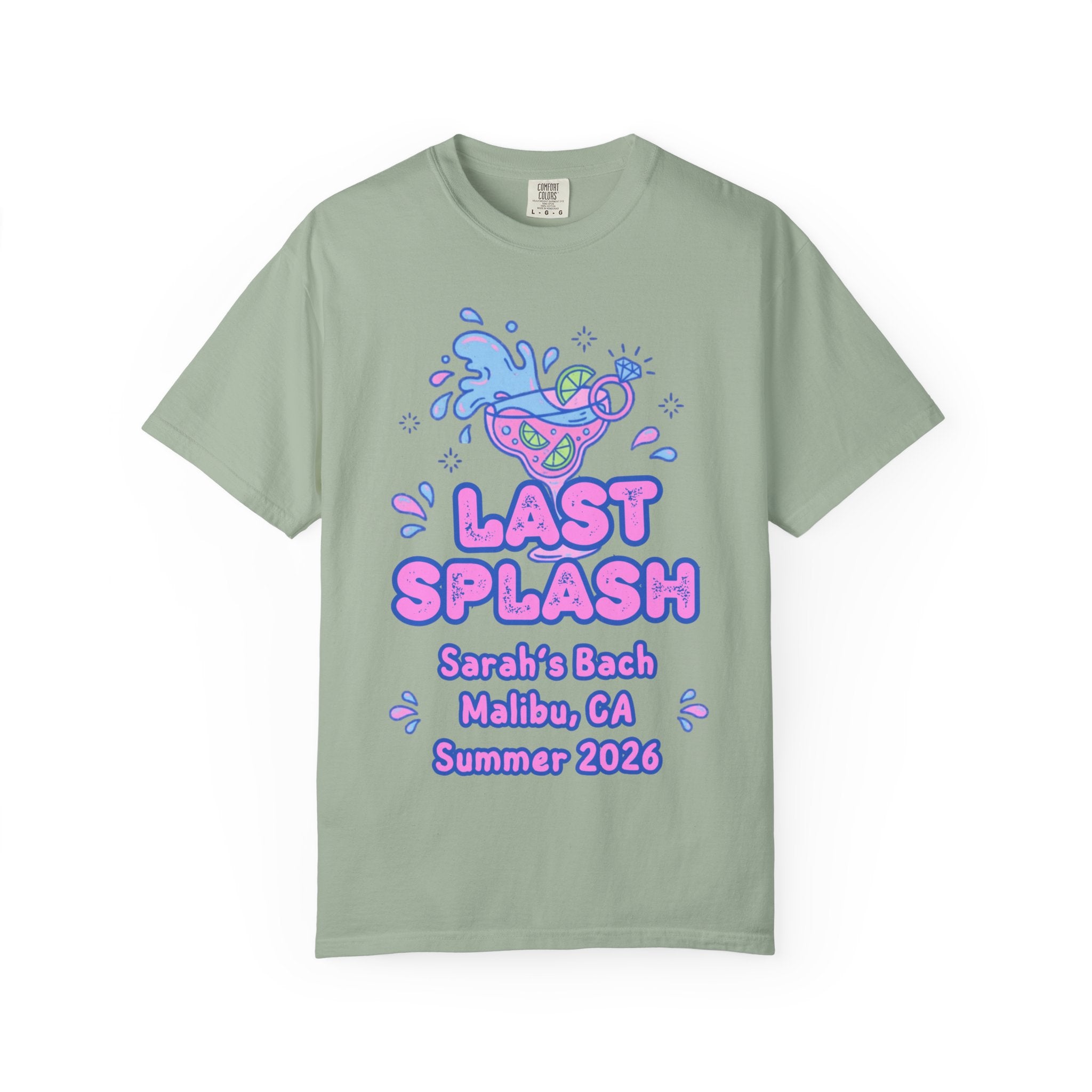 Last Splash Sarah's Bach Malibu CA Summer 2026 graphic tee.