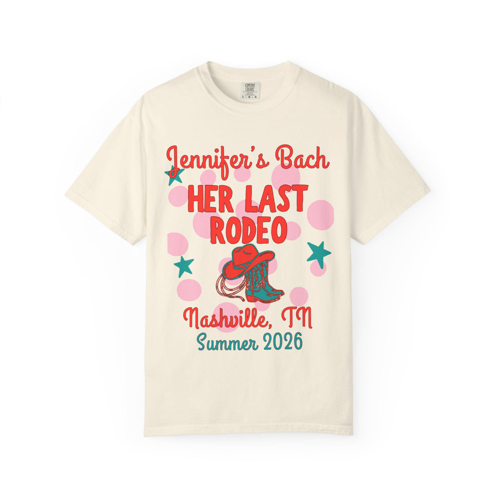 Jennifer's Bach Her Last Rodeo Nashville, TN Summer 2026 t-shirt.