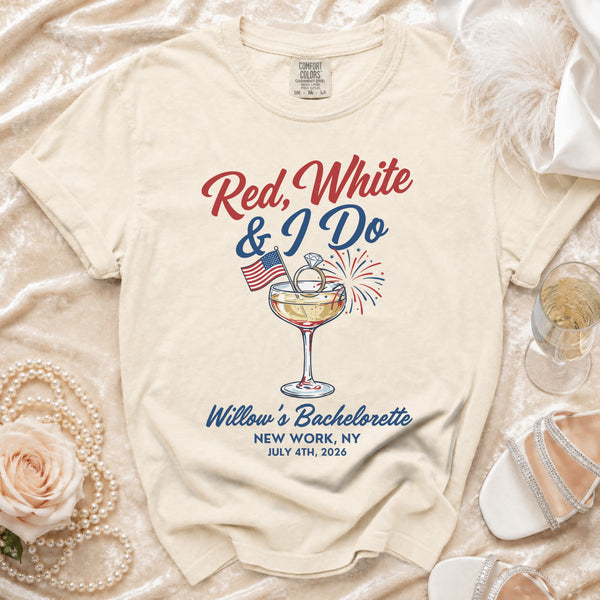 Red, White & I Do Celebration T-Shirt in Ivory