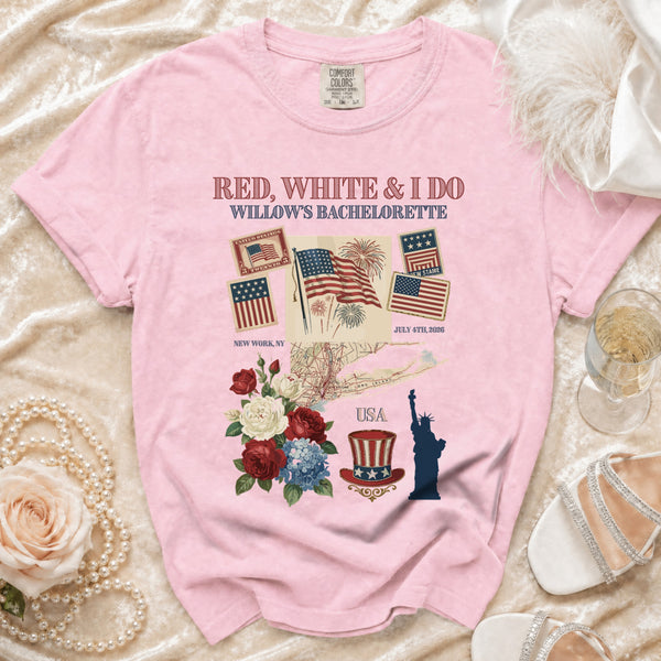 Red, White & I Do Celebration T-shirt in Blossom