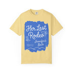 Yellow t-shirt with "Her Last Rodeo Jennifer's Bach Nashville, TN Summer 2026" text.