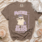 Brown t-shirt with "Mother Of The Bride Social Club" and a ghost graphic.