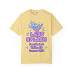 "Last Splash" graphic tee with cocktail and ring design for Sarah's Bach Malibu, CA Summer 2026.