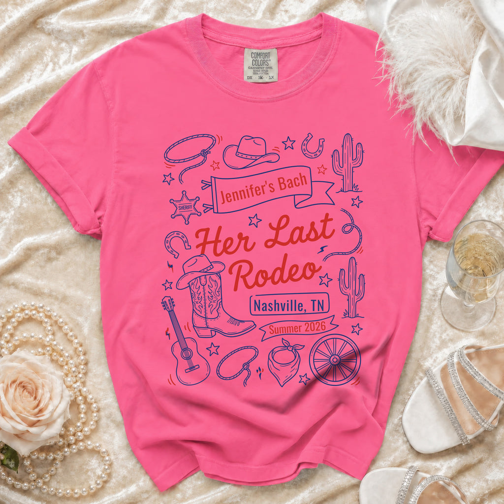 "Jennifer's Bach Her Last Rodeo Nashville TN Summer 2026" t-shirt.