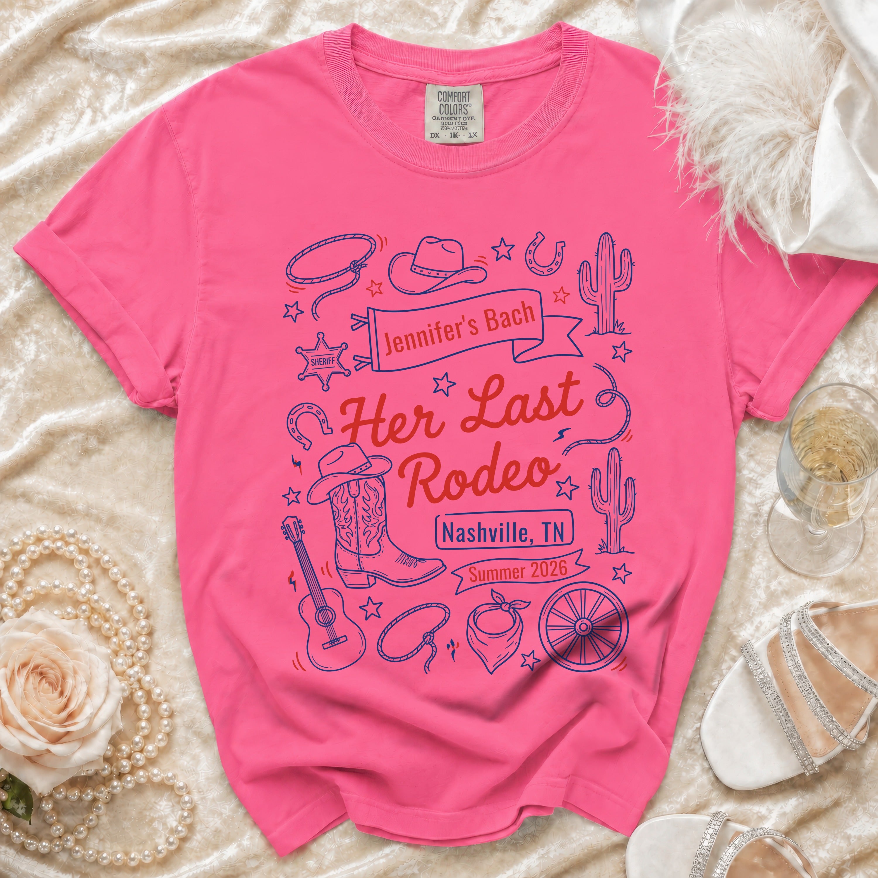 "Jennifer's Bach Her Last Rodeo Nashville TN Summer 2026" t-shirt.
